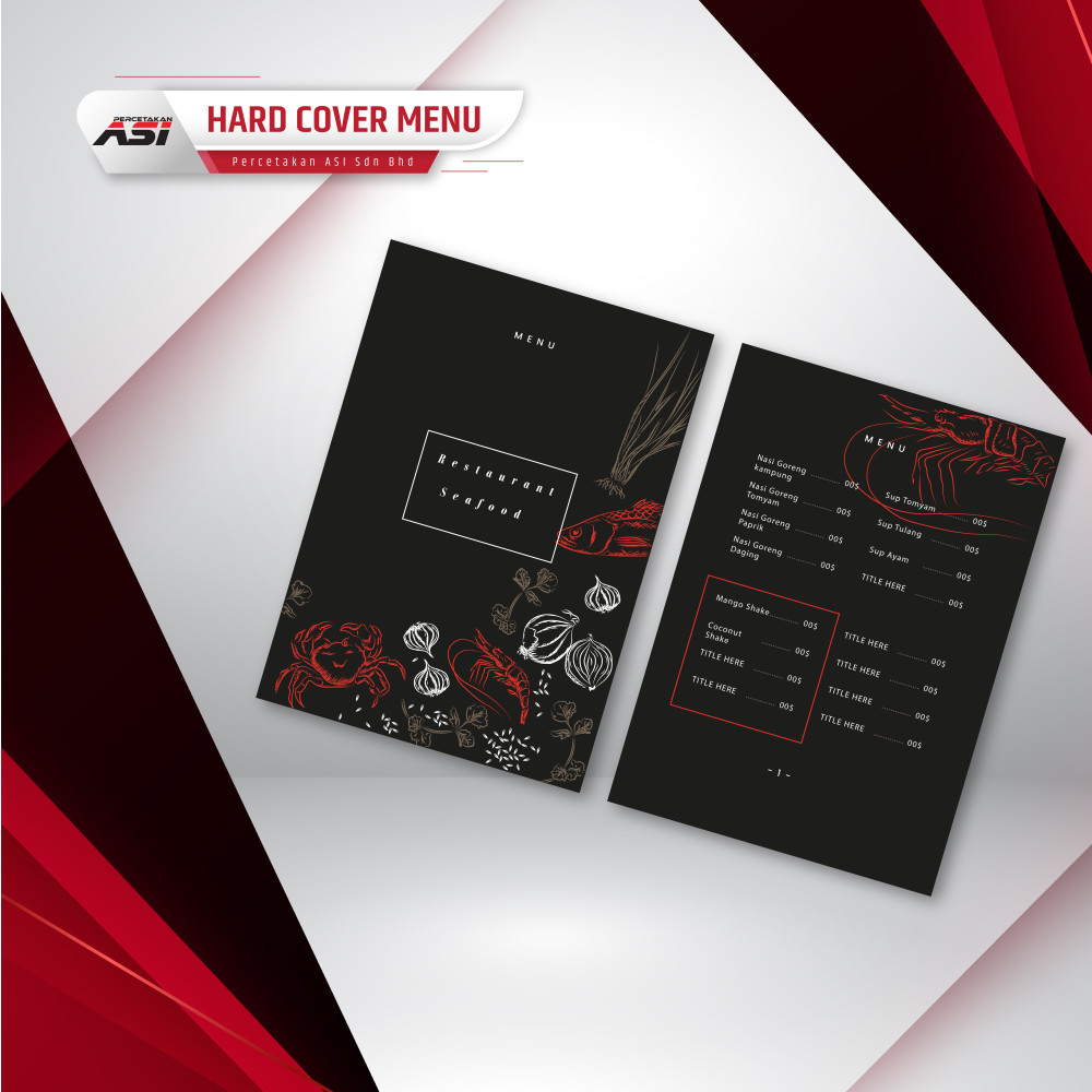 Hard Cover Menu Hard Cover Menu